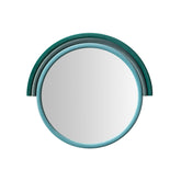 Lally Aqua Velvet Round Wall Mirror Model: TOV-C68834